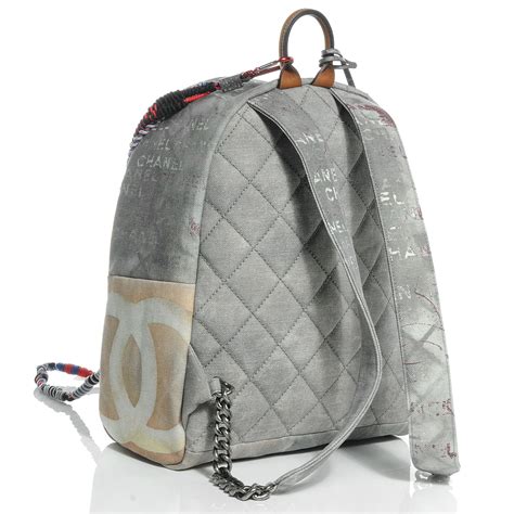 chanel canvas backpack grey|Chanel gabrielle backpack price.